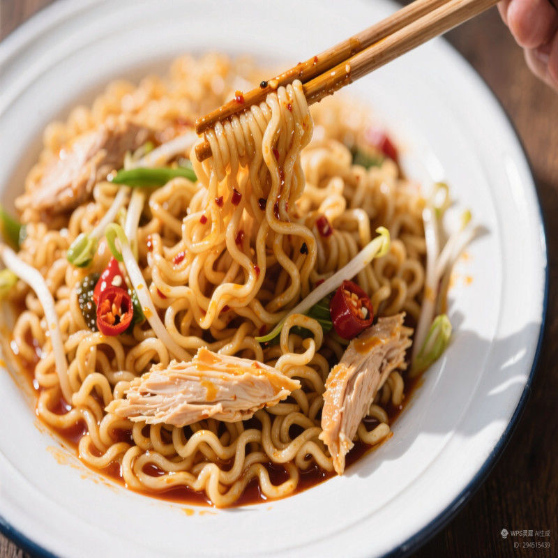 Remuer Frire les nouilles chinoises instantanées Grade épicé Spicy Description Les nouilles instantanées chinoises Ingrédients Sauce épicée