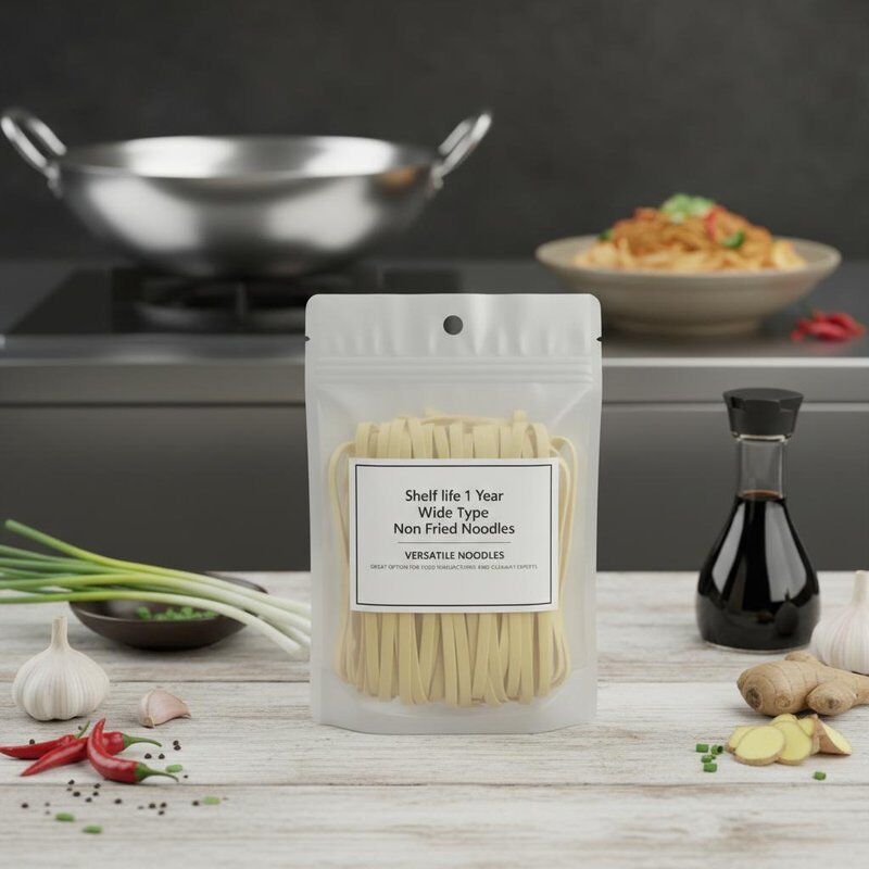 Durée de conservation 1 Année Noodles de type large non frites Noodles polyvalentes Excellente option pour les fabricants d'aliments et les experts culinaires